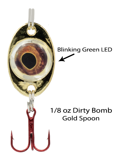 Fish Daddy 1/8 oz Dirty Bomb Spoon - Blinking LED - Gold –