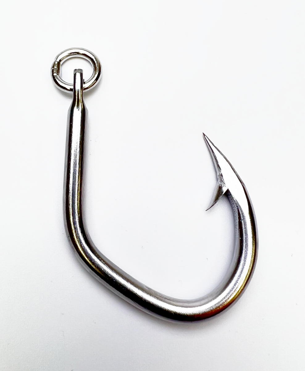 Tuna Fishing Hooks Ringed Live Bait Fishing Hook 10pcs Saltwater Big Game  Hook for Tuna Circle hooks Stainless Steel Fishing Hook with Action Ring