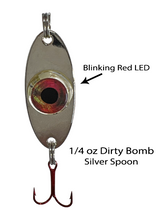Load image into Gallery viewer, Fish Daddy 1/4 oz Dirty Bomb Spoon - Blinking LED - Silver
