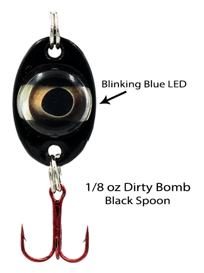 Fish Daddy 1/8 oz Dirty Bomb Spoon - Blinking LED - Black