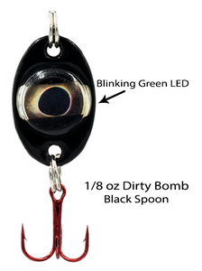 Fish Daddy 1/8 oz Dirty Bomb Spoon - Blinking LED - Black