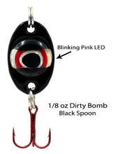 Load image into Gallery viewer, Fish Daddy 1/8 oz Dirty Bomb Spoon - Blinking LED - Black