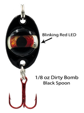 Load image into Gallery viewer, Fish Daddy 1/8 oz Dirty Bomb Spoon - Blinking LED - Black