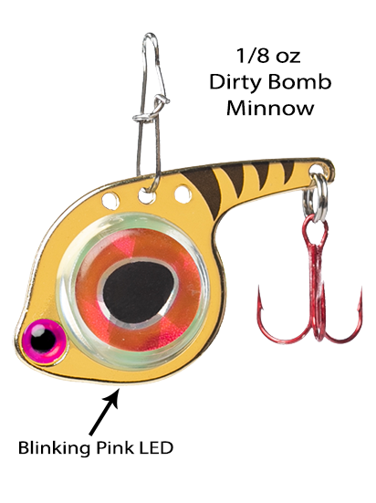 Fish Daddy Dirty Bomb Minnow 1/8OZ / Blinking Red