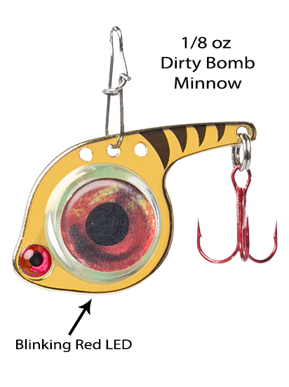 dirty fishing lures Fish Daddy Dirty Bomb Minnow 1/8oz / Blinking Red