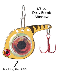 Fish Daddy Dirty Bomb Minnow 1/8OZ / Blinking Blue