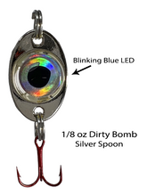 Load image into Gallery viewer, Fish Daddy 1/8 oz Dirty Bomb Spoon - Blinking LED - Silver