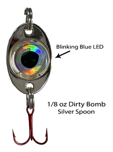 daddy's fishing lure FishDaddy Dirty Bomb Spoon-Silver Blinking Blue