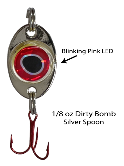Fish Daddy 1/8 oz Dirty Bomb Spoon - Blinking LED - Silver –