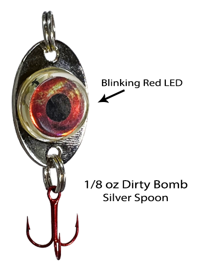 dirty bomb ice fishing lure Fish Daddy Dirty Bomb Spoon 1/8 oz / Blinking Gold