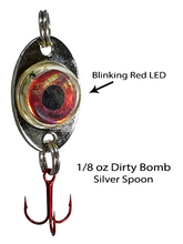 Load image into Gallery viewer, Fish Daddy 1/8 oz Dirty Bomb Spoon - Blinking LED - Silver
