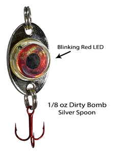 Fish Daddy 1/8 oz Dirty Bomb Spoon - Blinking LED - Silver