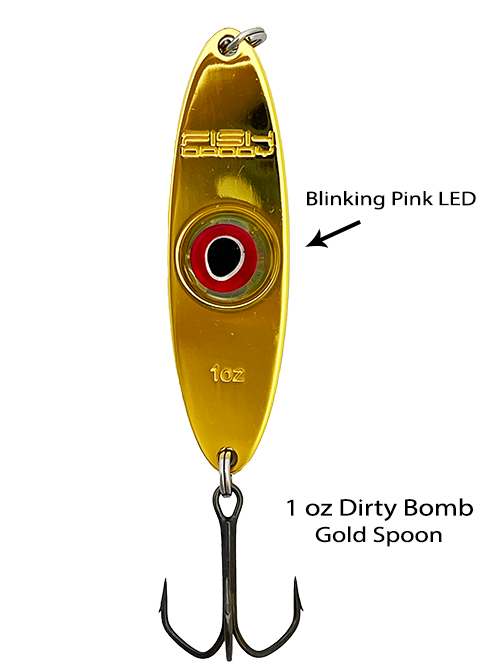 Fish Daddy 1 oz Dirty Bomb Spoon - Blinking LED Fish Daddy 1 oz Dirty Bomb Spoon - Blinking LED