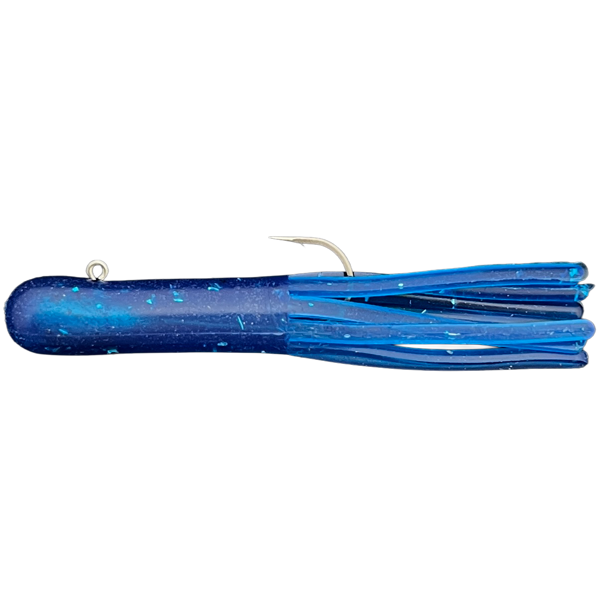 electric blue fishing lure Trout Spinner free plating 3" Creature Black Blue Flake